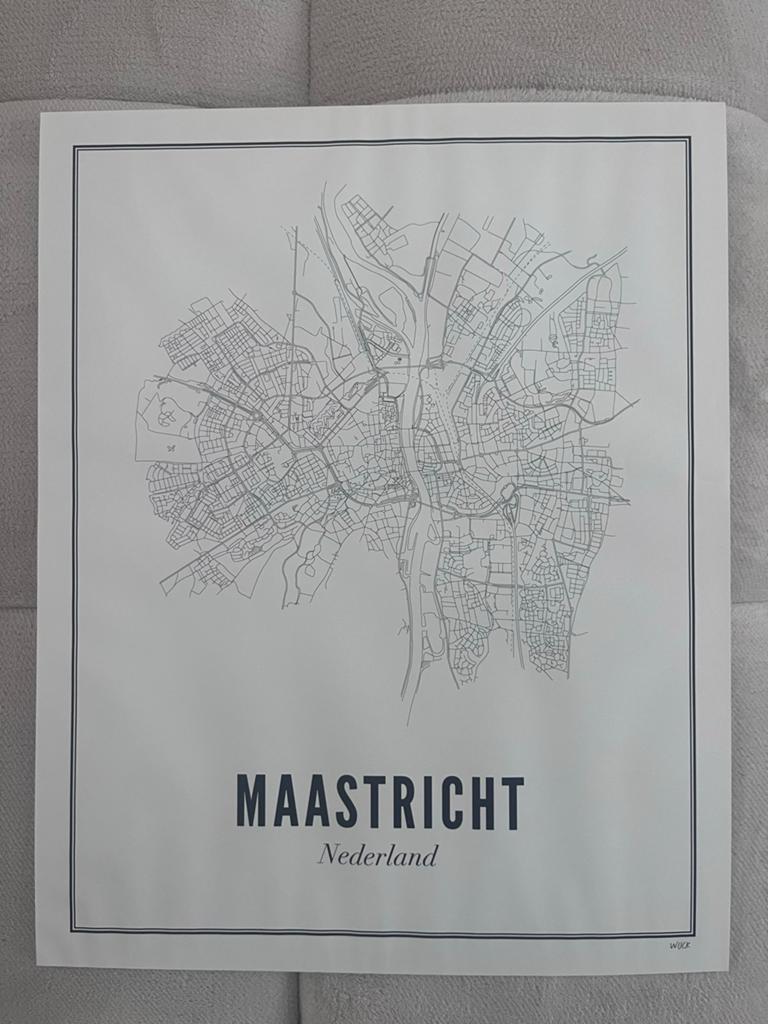 Maastricht stadskaart poster - Modern design, Ophalen of Verzenden, Zo goed als nieuw