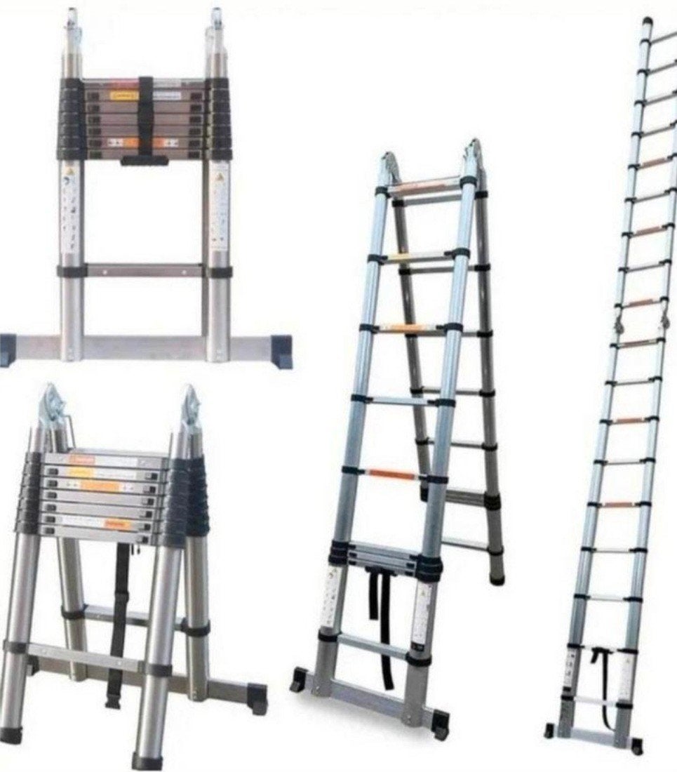 Telescopische Vouwbare RVS Ladder EN-131 5M Nieuw, Nieuw, Ophalen of Verzenden, Ladder, Opvouwbaar of Inschuifbaar