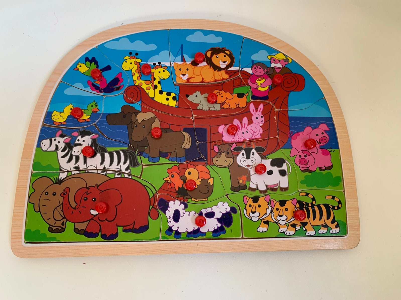 Houten puzzel Ark van Noach, Ophalen, 2 tot 4 jaar, Gebruikt, 10 tot 50 stukjes