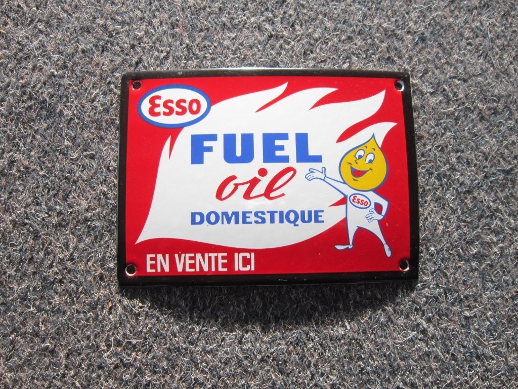 ESSO EMAILLE RECLAMEBORD, Ophalen, Zo goed als nieuw, Reclamebord