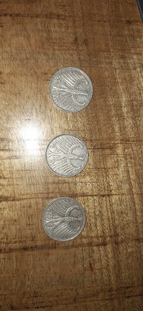 3 zilveren 5 Deutsche Mark munten – 1951 en 1957, Ophalen, Duitsland