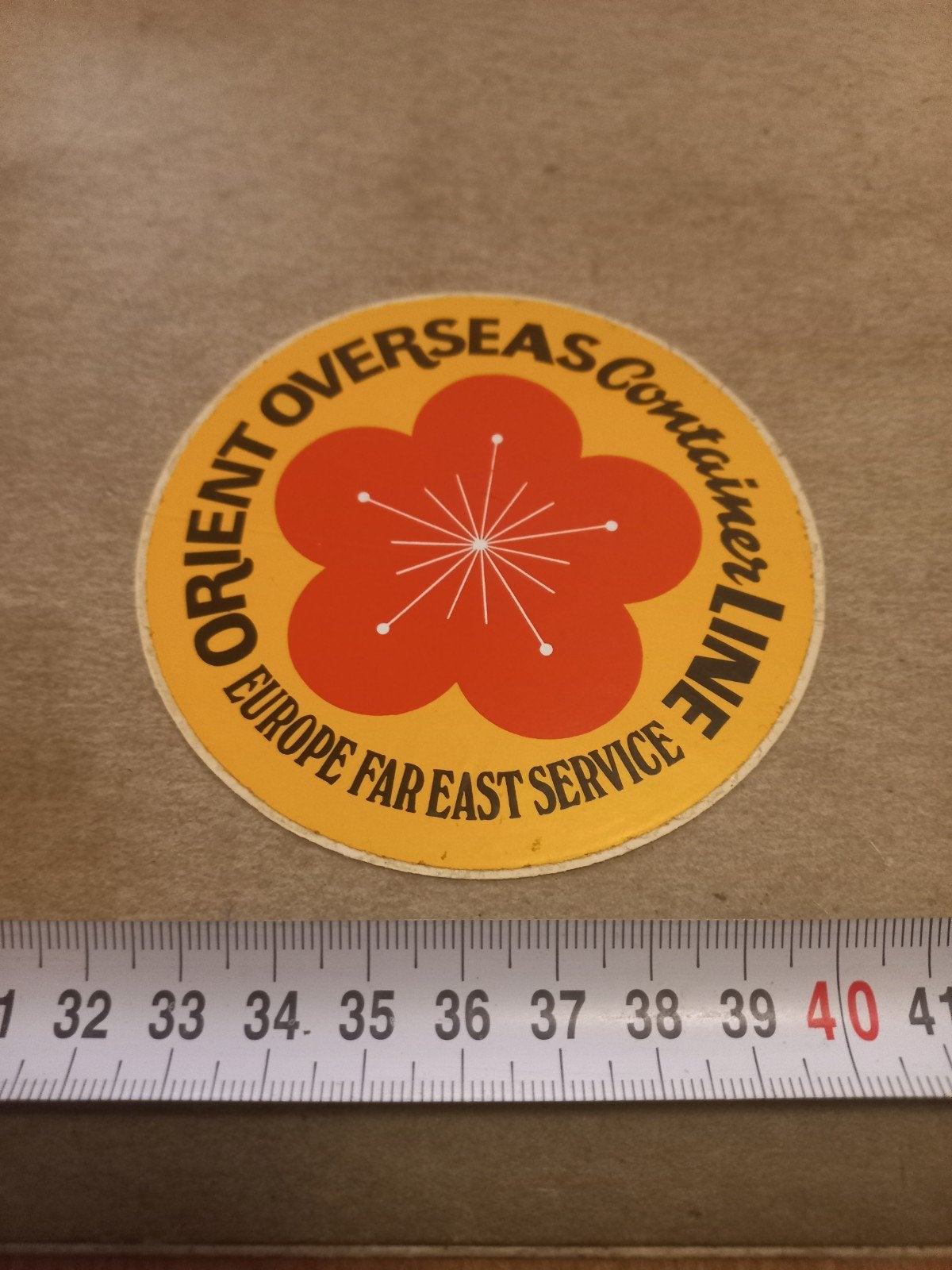 Vintage sticker Orient Overseas Container Line, Ophalen of Verzenden