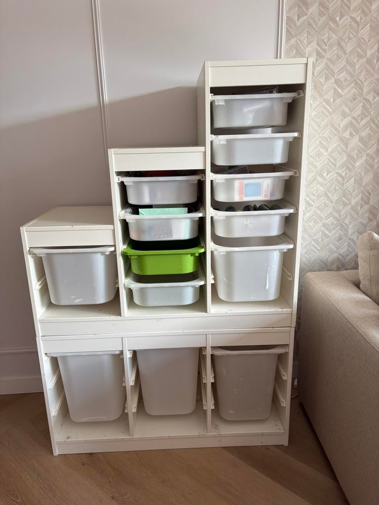 Te koop: complete IKEA Trofast set in wit inclusief bakken, Ophalen
