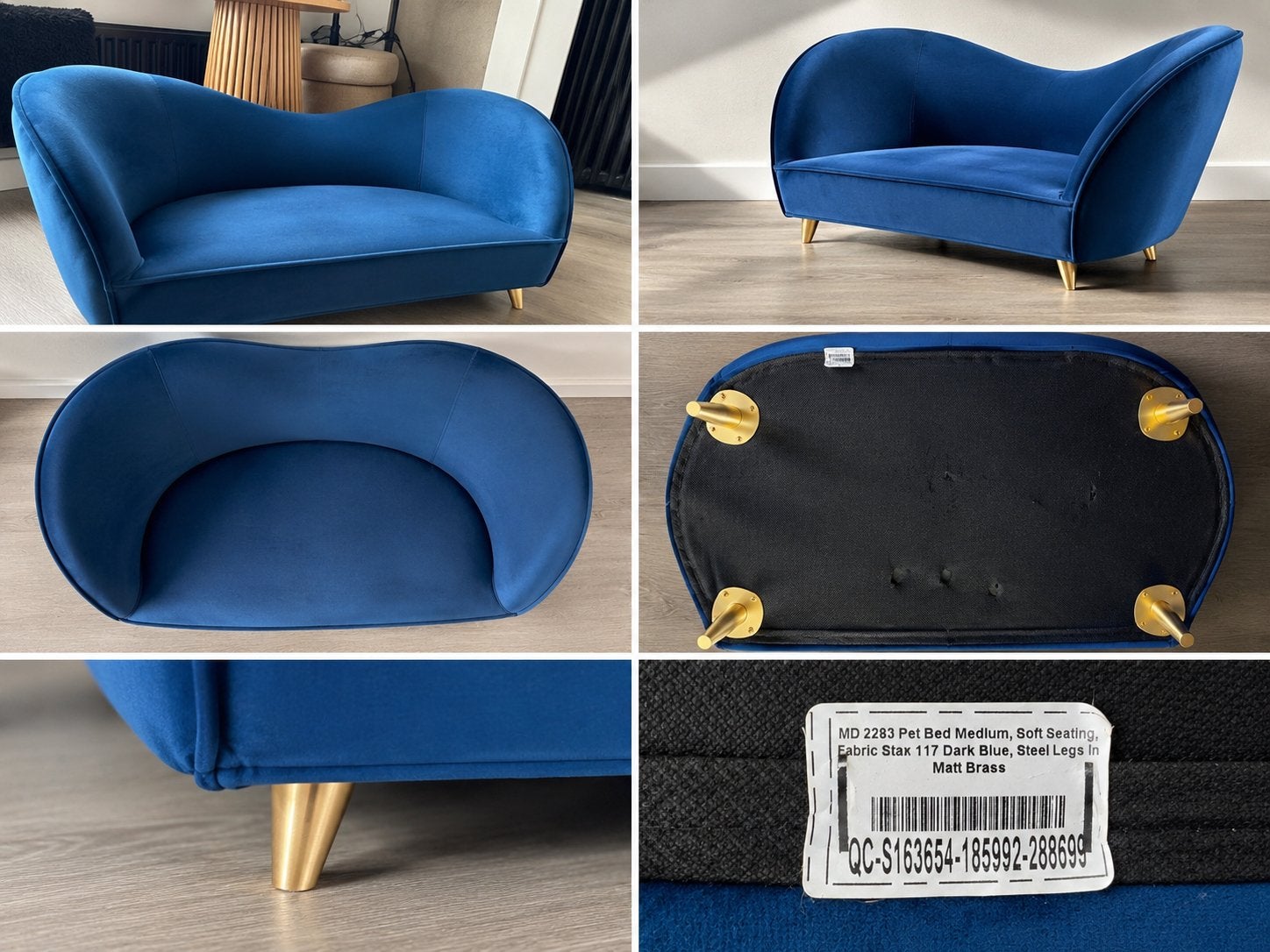Luxe hondenbank / hondenmand & kattenbank velvet blauw, Ophalen, Zo goed als nieuw