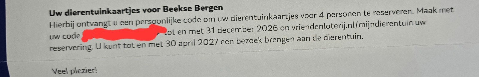 4 Beekse Bergen kaarten/ tickets, Ophalen of Verzenden