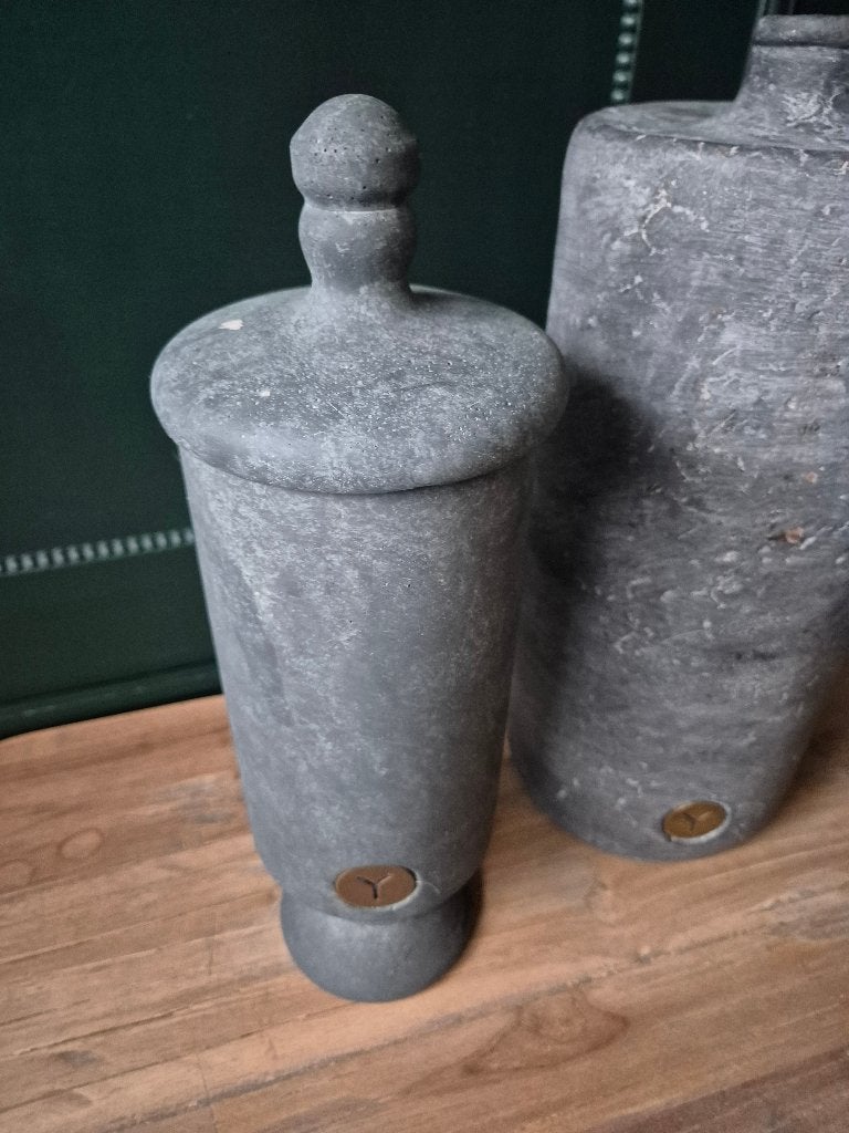 Brynxz vaas / pot met deksel, *, Zo goed als nieuw, *, Grijs