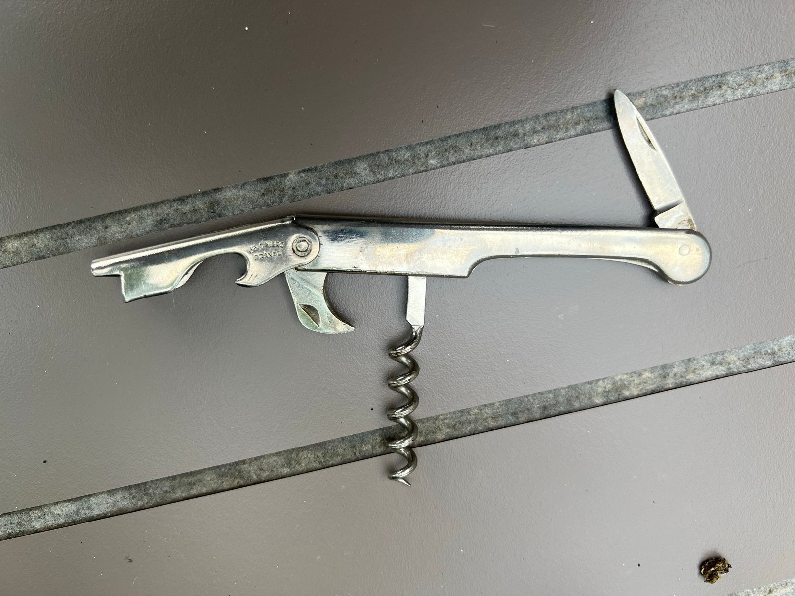 Vintage kurkentrekker met flesopener en mes, Ophalen of Verzenden