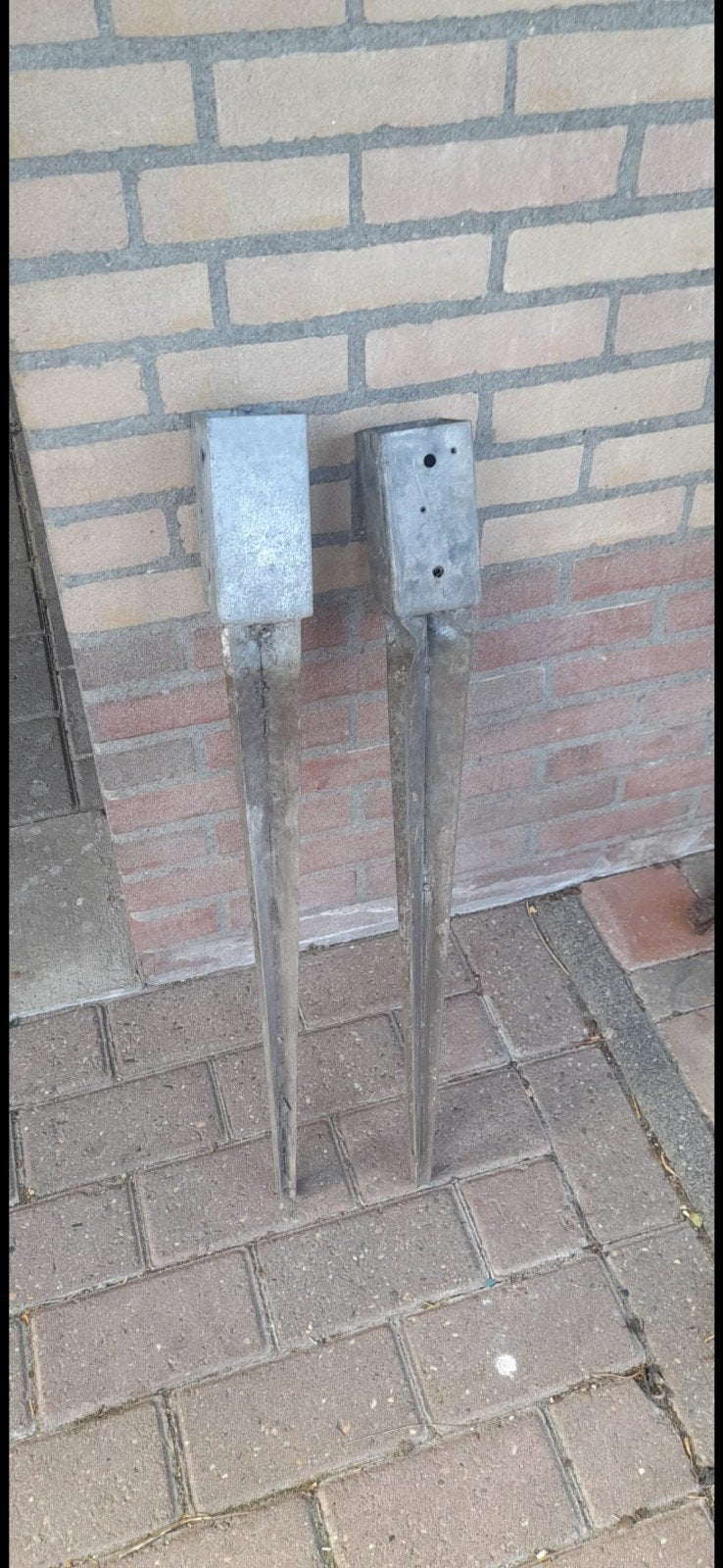 2 paalhouders, Tuin en Terras, Ophalen of Verzenden, Gebruikt, IJzer, Overige typen