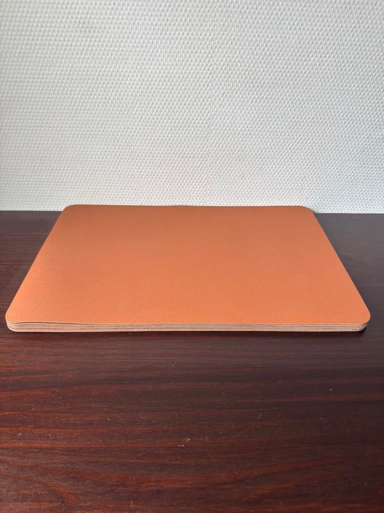 Cognac Skai Lederen Placemats, Rechthoekig, Onderzetters, Huis en Inrichting, Ophalen of Verzenden, Gebruikt, Bord