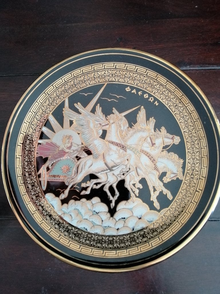 Griekse wandbord, 24 karate gold, 24cm, Ophalen of Verzenden
