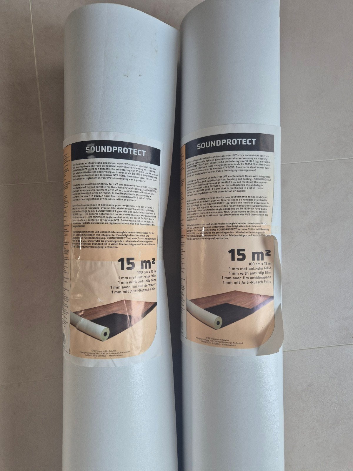 Nieuw 30m2 ondervloer laminaat pvc Kwantum Soundprotect, Ophalen of Verzenden, Nieuw, Gehele gezicht