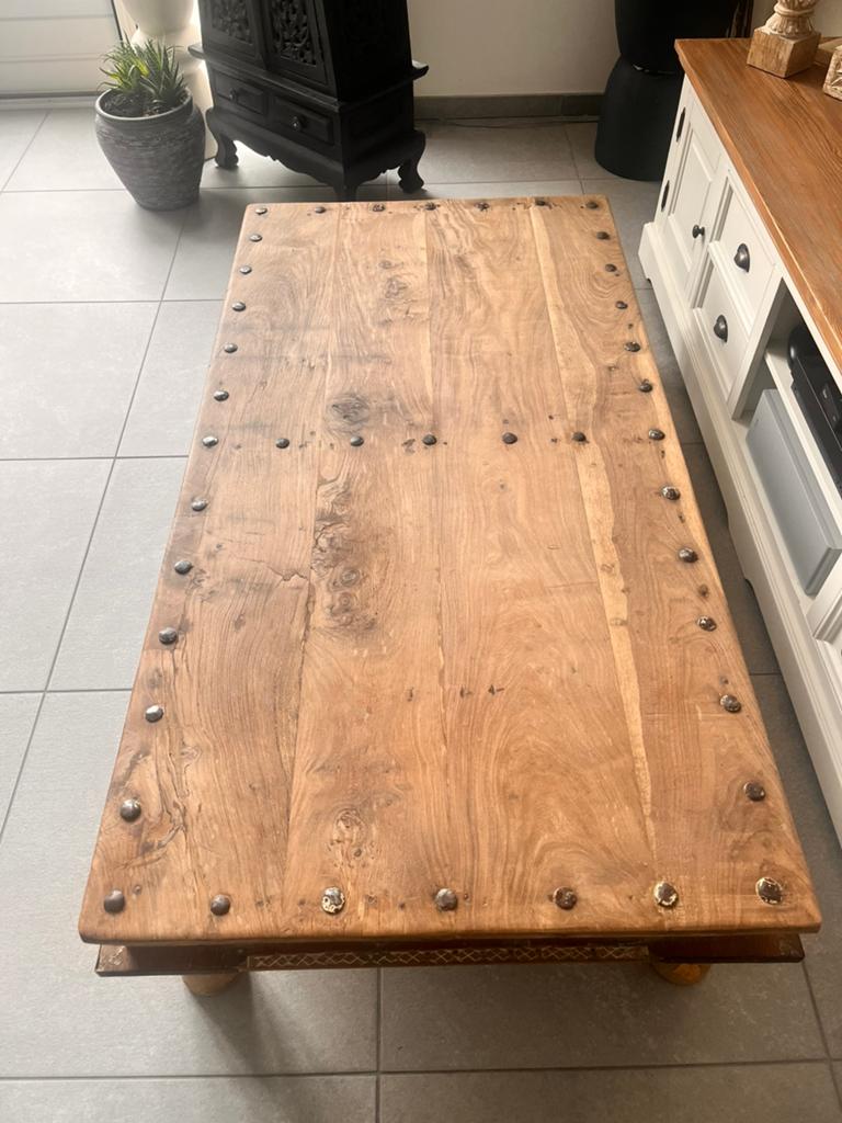 Indiase salontafel, Ophalen of Verzenden, Rechthoekig, 100 tot 150 cm, 50 tot 100 cm