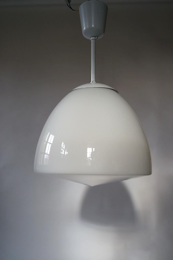 vintage design giso philips schoollamp hanglamp opaline P., Antiek en Kunst, Ophalen of Verzenden