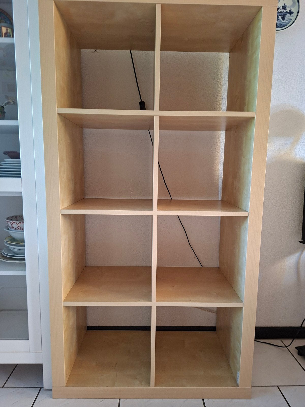 Houten vakkenkast / boekenkast met 8 vakken, Ophalen, Met plank(en), Gebruikt, 50 tot 100 cm