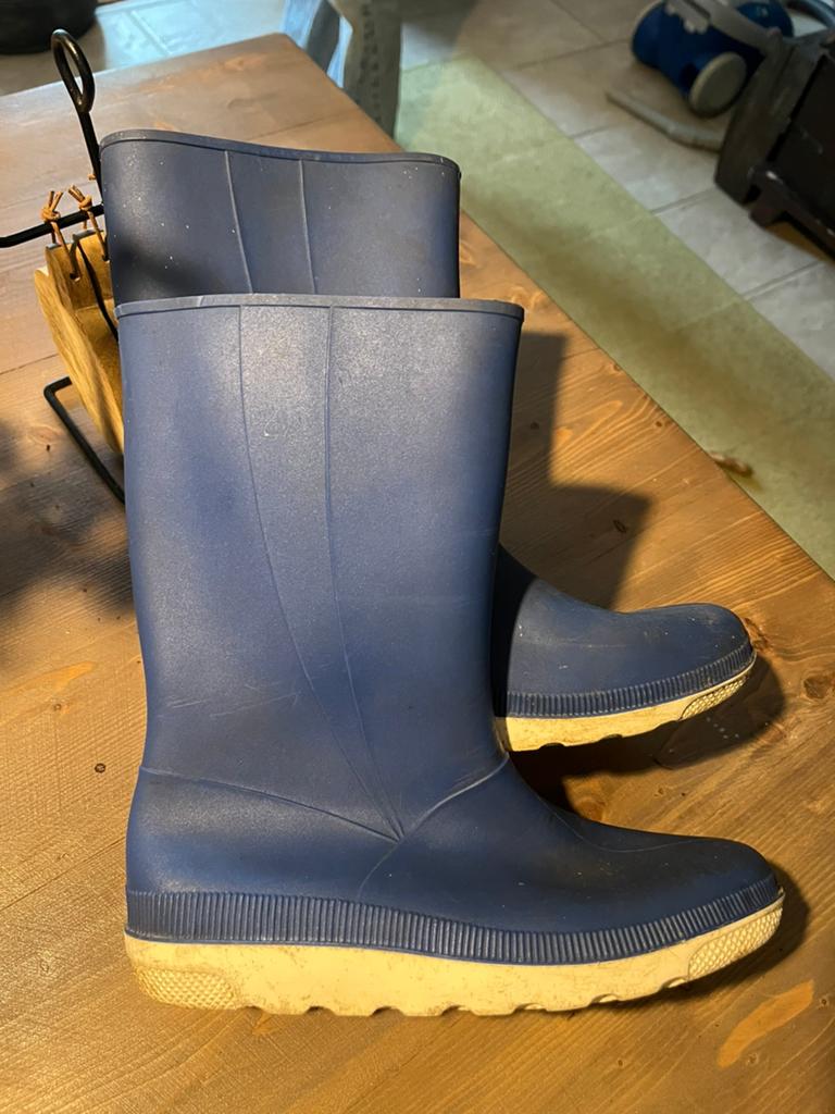 Regen laarzen, Kleding | Dames, Schoenen, Blauw, Ophalen of Verzenden, Regenlaarzen, Zo goed als nieuw