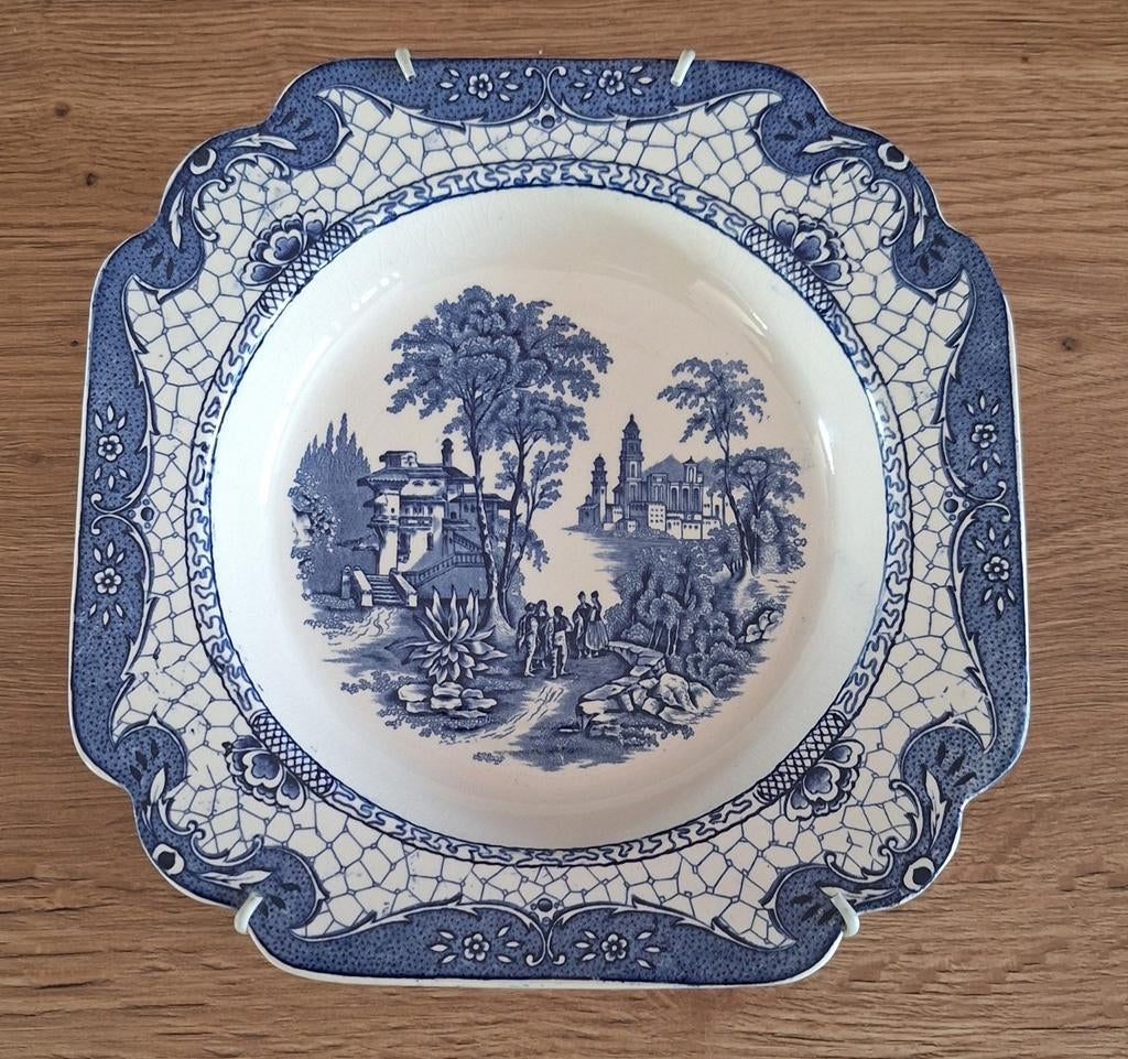 Antiek Wandbord 24 cm - Blauw/Wit Decor, Antiek en Kunst, Antiek | Wandborden en Tegels, Ophalen of Verzenden