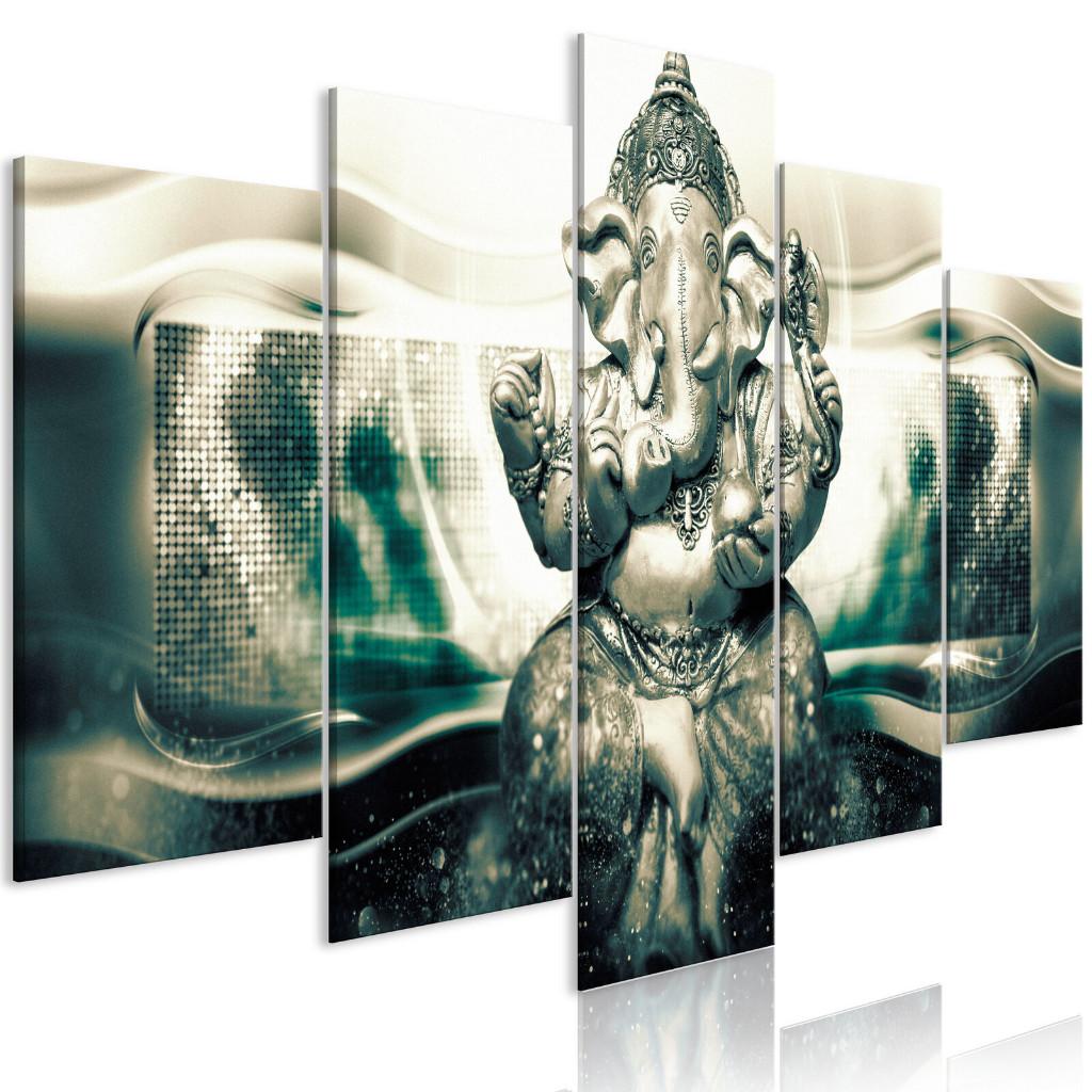 1010 Ganesha Hinduism 5 Luik Schilderij 200x100cm XXL Nieuw, Ophalen of Verzenden, Nieuw, 125 cm of meer, Schilderij
