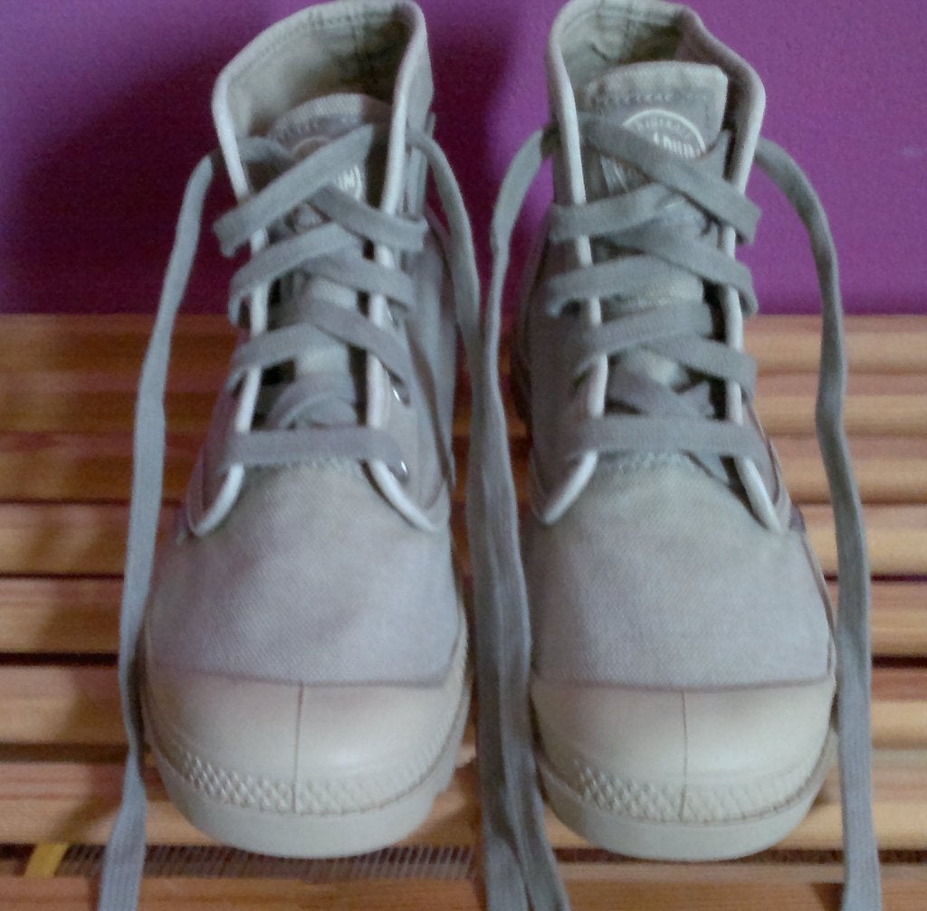 PALLADIUM Pampa Hi Dames canvast veter boots beige 37, Beige, Ophalen of Verzenden, Sneakers of Gympen, Palladium
