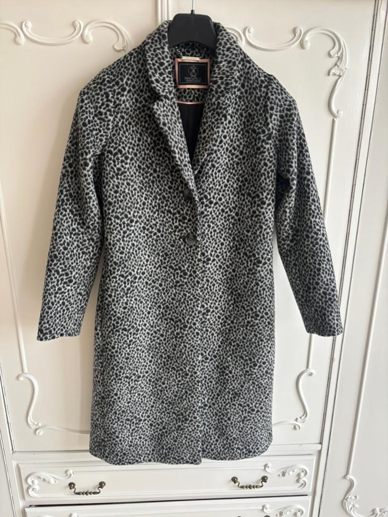 Nieuw zwart grijs mantel jas Rino Pelle maat 36, Kleding | Dames, Jassen | Winter, Ophalen of Verzenden, Nieuw, Maat 36 (S), Zwart