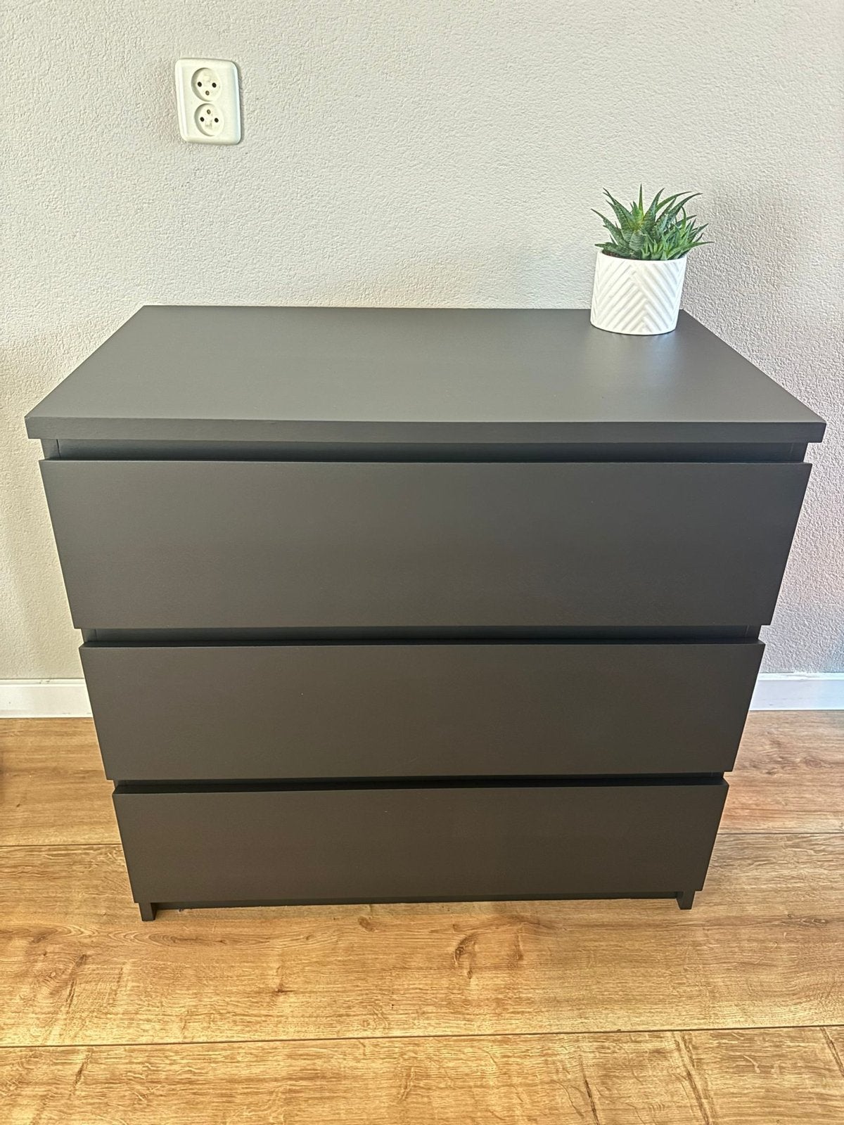 IKEA Malm ladekast 3 lades - mat zwart, Huis en Inrichting, Kasten | Ladekasten, Ophalen, Gebruikt, 50 tot 100 cm, 3 of 4 laden