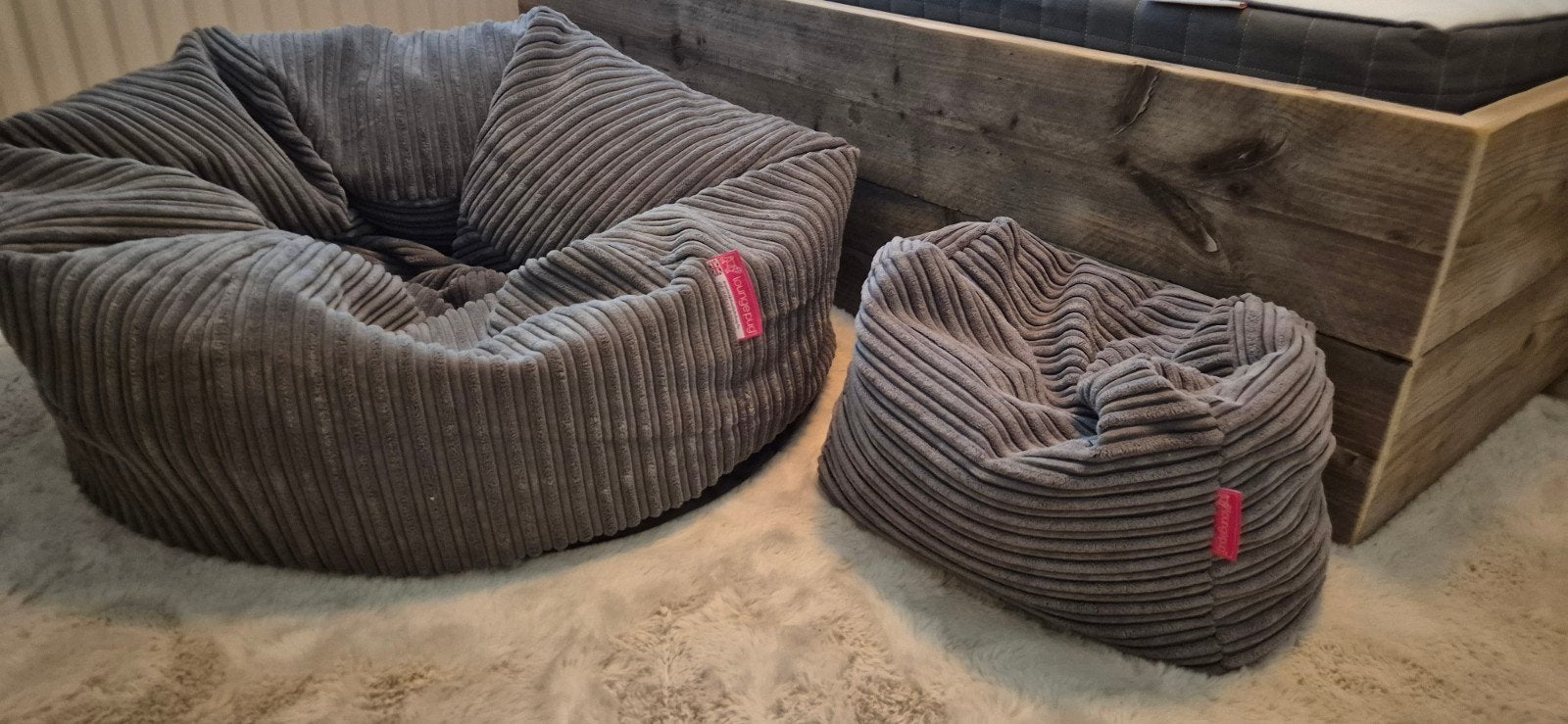 lounge pug zit zak en voetenbankje, Huis en Inrichting, Ophalen, Zo goed als nieuw