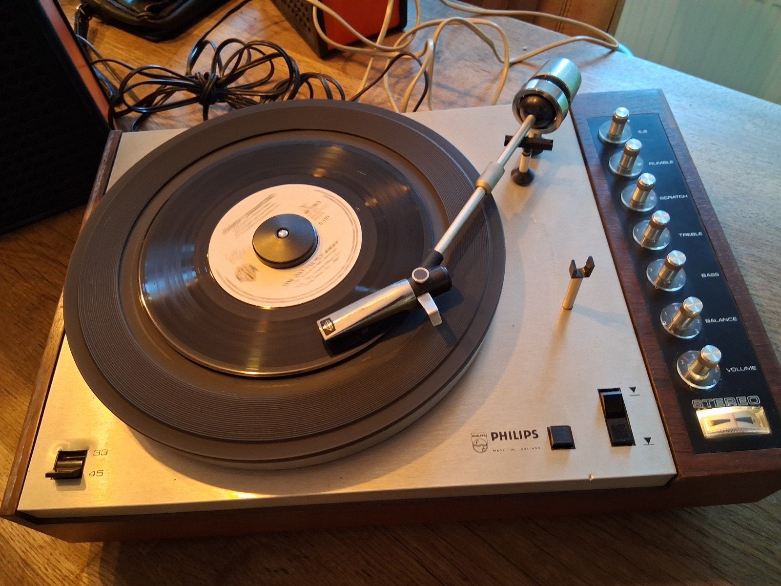 Philips 417 platenspeler. Geheel origineel als geleverd., Ophalen of Verzenden, Gebruikt, Platenspeler, Philips