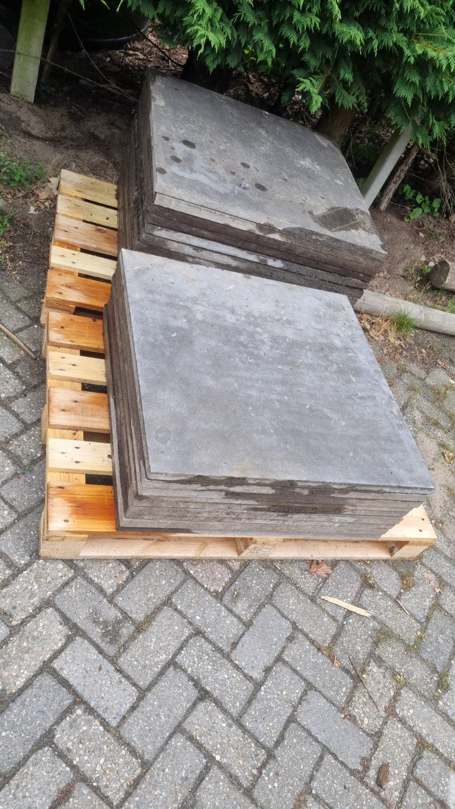 40m2 chinees bluestone spotted natuursteen 80x80cm 3cm dik, Tuin en Terras, Tegels en Klinkers, Ophalen, Gebruikt, Natuursteen