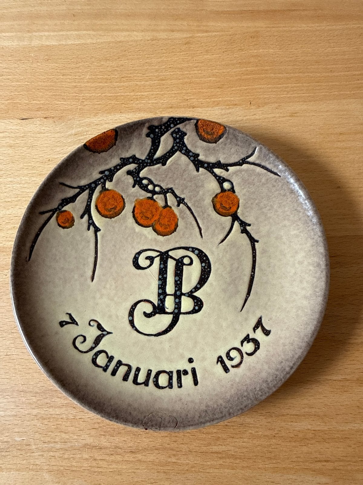 sierbordje huwelijk Juliana en Bernhard- 7 Januari 1937, Verzamelen, Koninklijk Huis en Royalty, Ophalen of Verzenden, Gebruikt