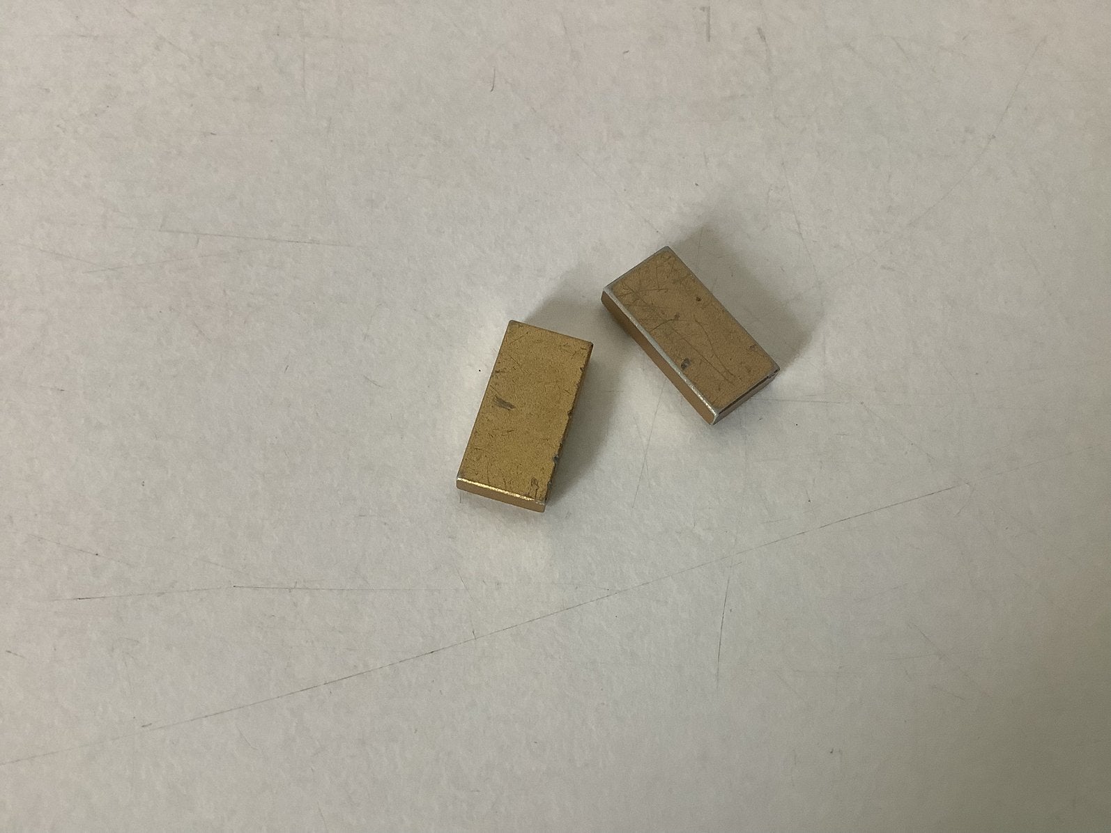 Lego tegel 1x2 mat goud, Ophalen of Verzenden, Gebruikt, Losse stenen, Lego