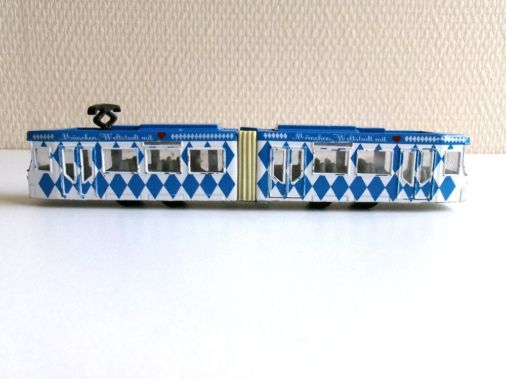 Tram München blauw/wit 1:87 Siku 1615 (geen ovp), Ophalen of Verzenden, Gebruikt, Overige typen, SIKU