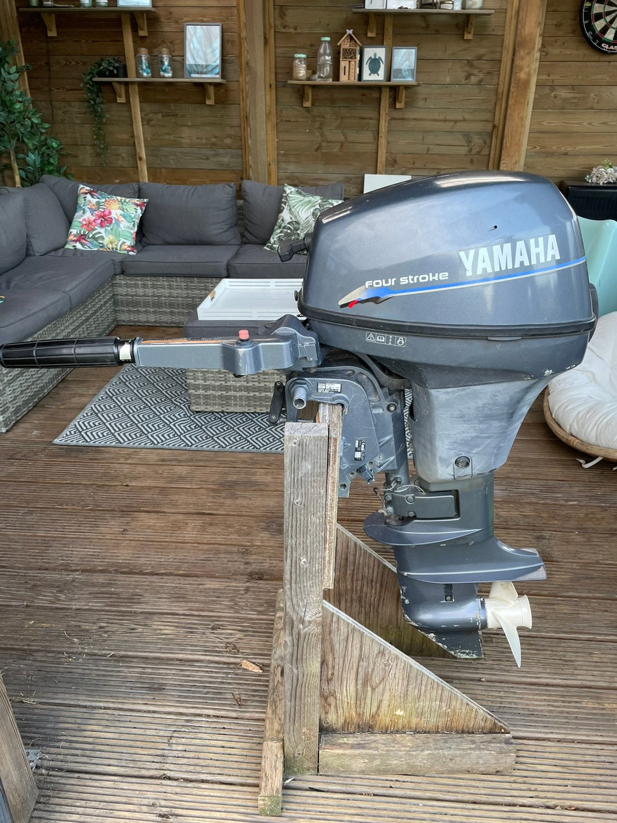 Buitenboordmotor yamaha 6/8 pk 4 takt kortstaart, Ophalen, Gebruikt, Motor en Techniek, Motorboot