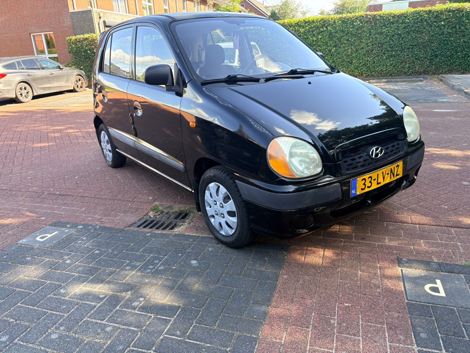 Hyundai Atos 1.0 I X Spirit AUT 2003 Zwart, Auto's, Hyundai, 15 km/l, Zwart, 4 cilinders, 400 kg