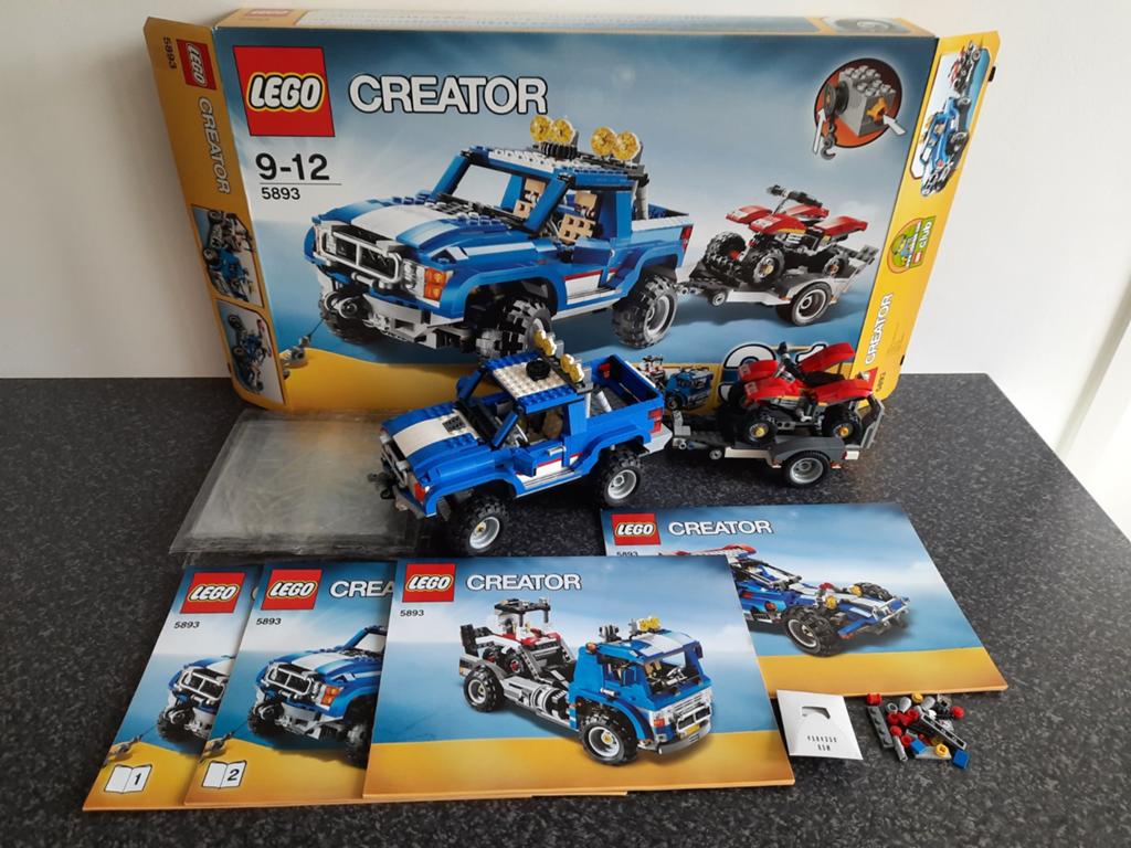 Lego Creator 3in1 5893 Truck met quad (incl. doos), Lego, Compleet, Ophalen of Verzenden, Zo goed als nieuw