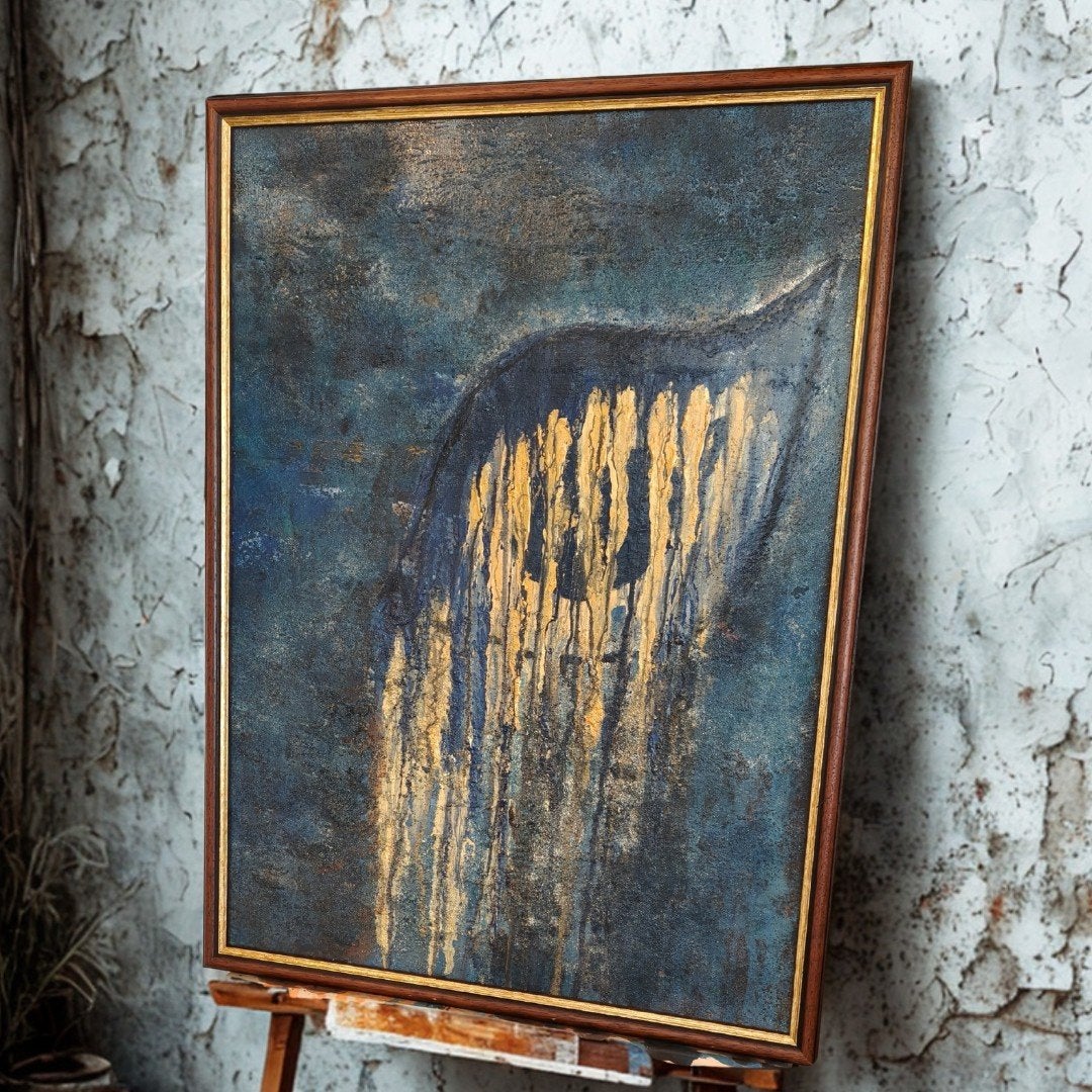 Spiritueel schilderij 'Het Oog van God' - Handgeschilderd, Antiek en Kunst, Ophalen, Acrylverf, Ingelijst, Hout