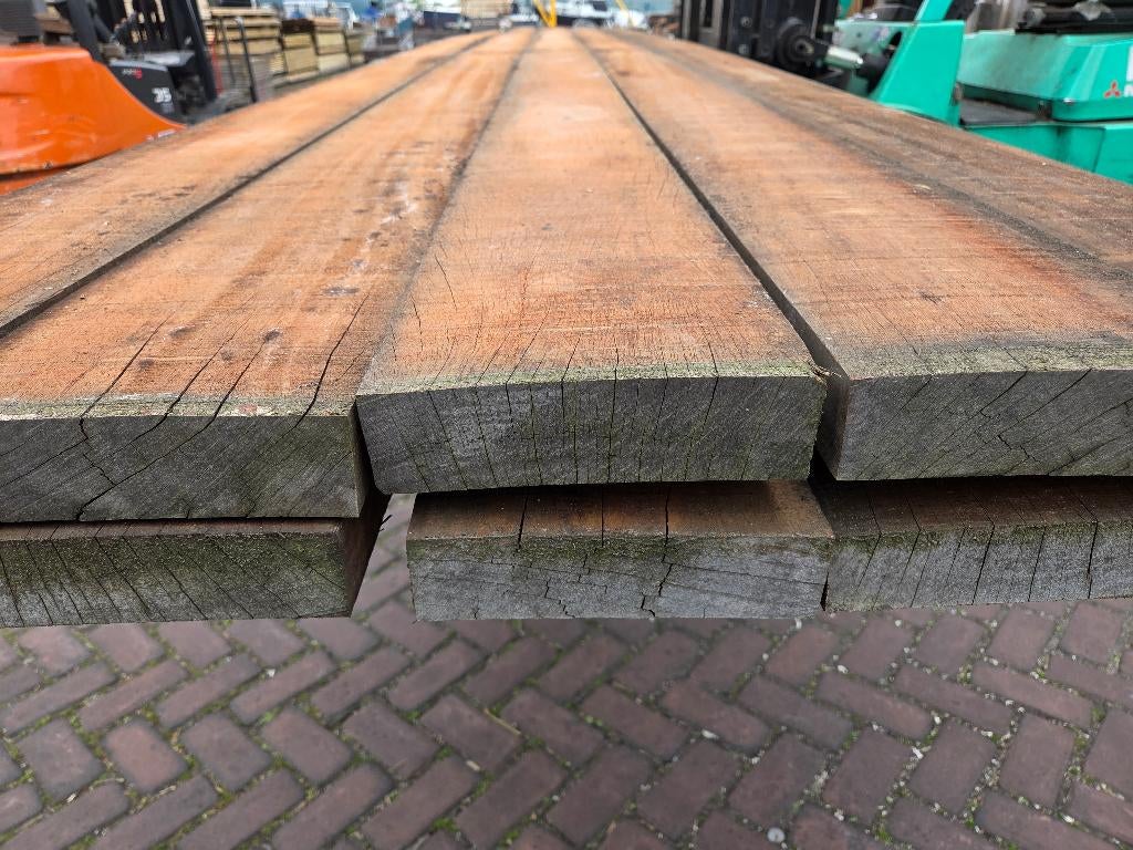 10 Hardhouten balken 5x20 cm / 6.50 m lang - nr: HB88, Tuin en Terras, Palen, Balken en Planken, Ophalen, Nieuw, Hardhout, 250 cm of meer