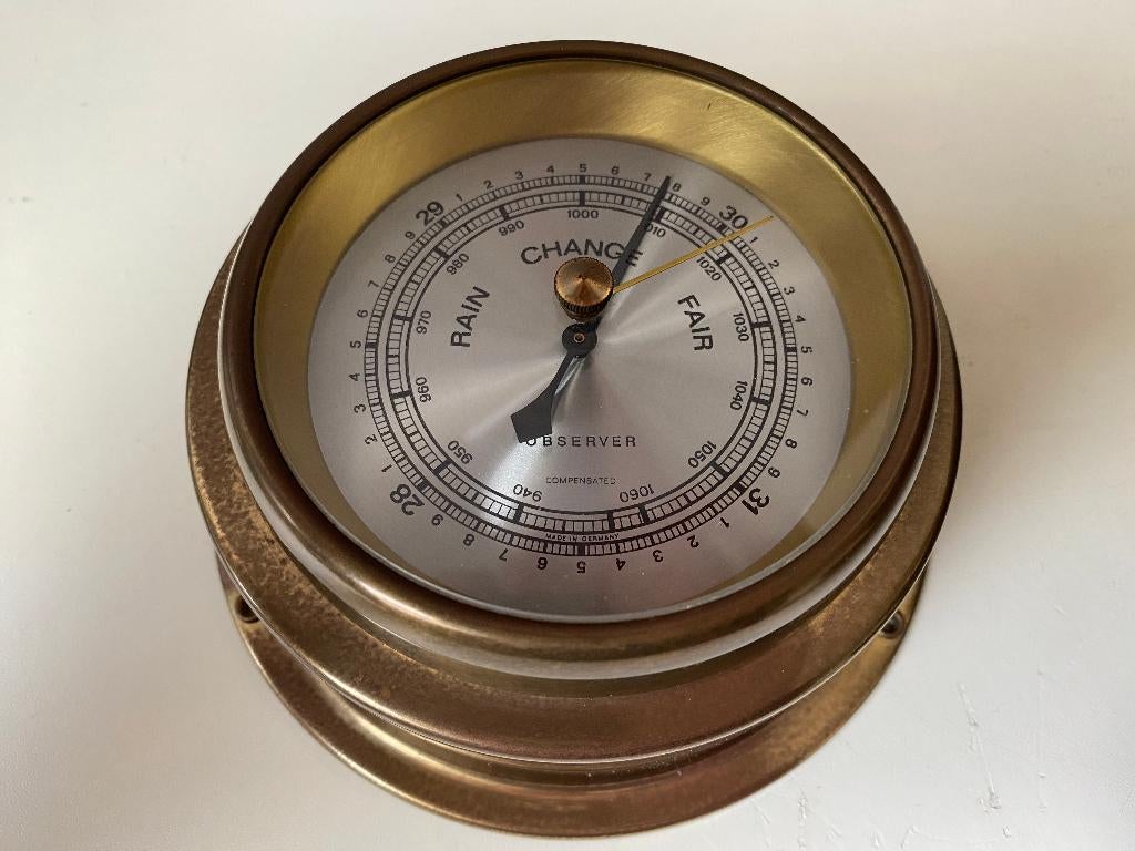 Observer Nautische Barometer - Messing Scheepsbarometer, Ophalen of Verzenden, Gebruikt, Barometer