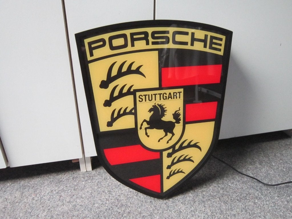 PORSCHE LED LICHTRECLAME, Verzamelen, Ophalen, Zo goed als nieuw, Lichtbak of (neon) lamp