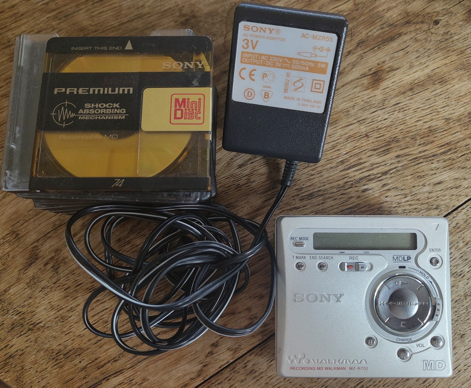 Sony MiniDisc Recorder MZ-R700 met accessoires, Ophalen of Verzenden, Minidisc-recorder