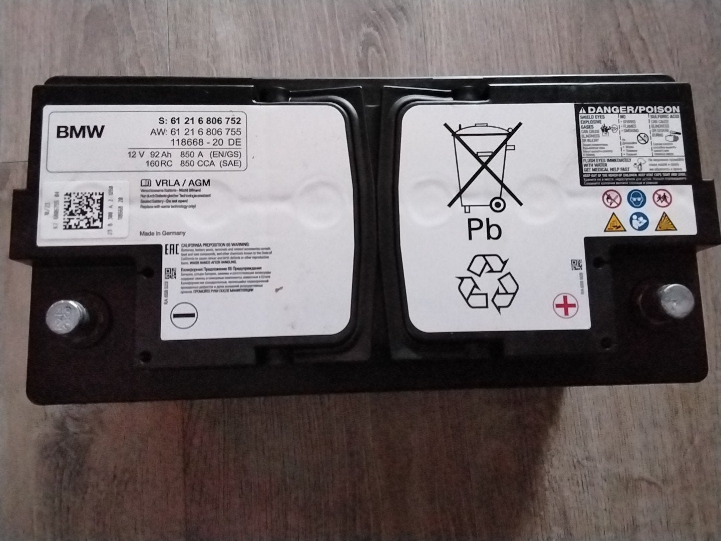 BMW Accu 12V 92Ah 850A (AGM) - Origineel 10-2024, Auto-onderdelen, Gebruikt, BMW