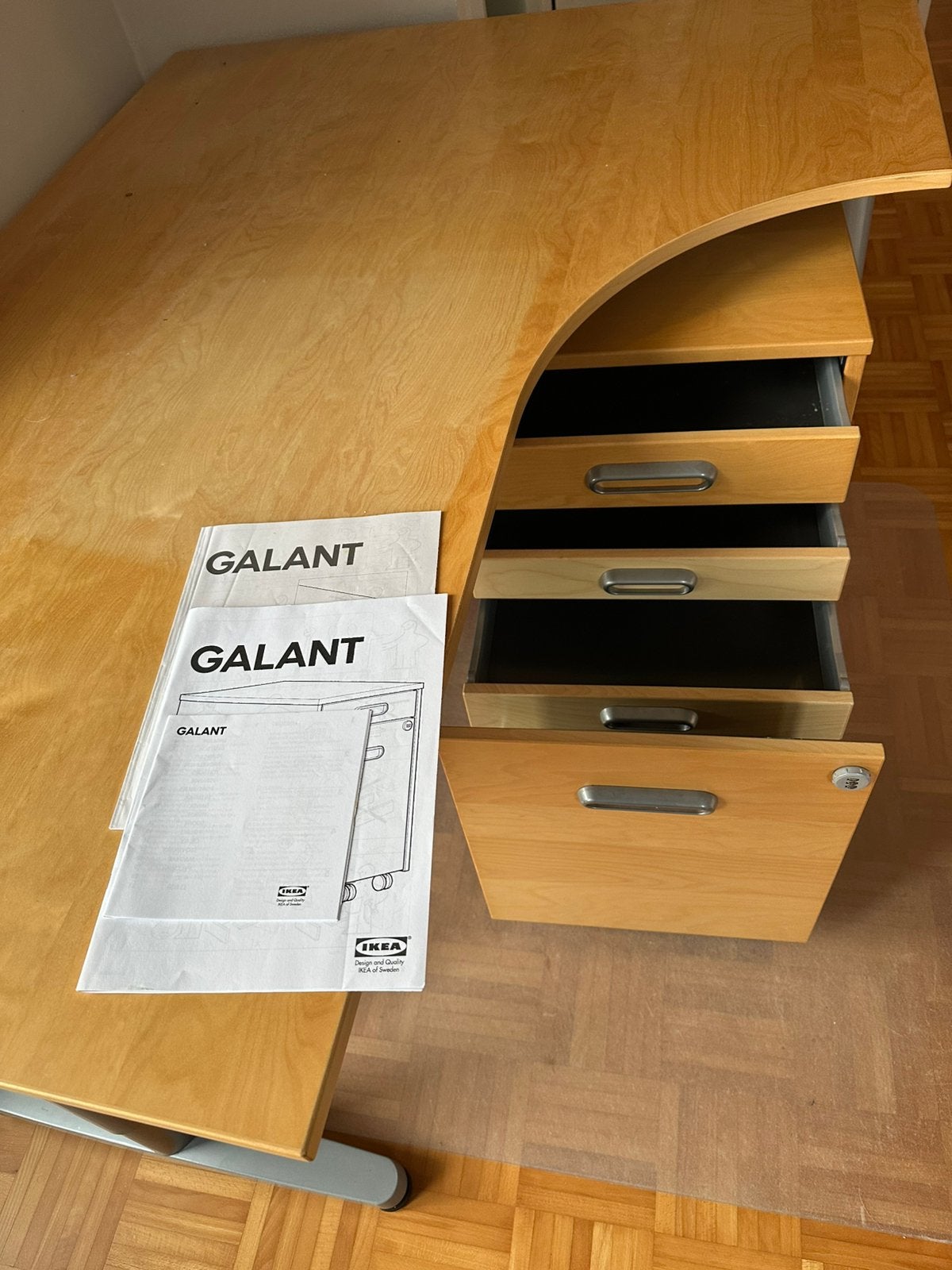 IKEA Galant bureau met ladeblok, Ophalen, Gebruikt