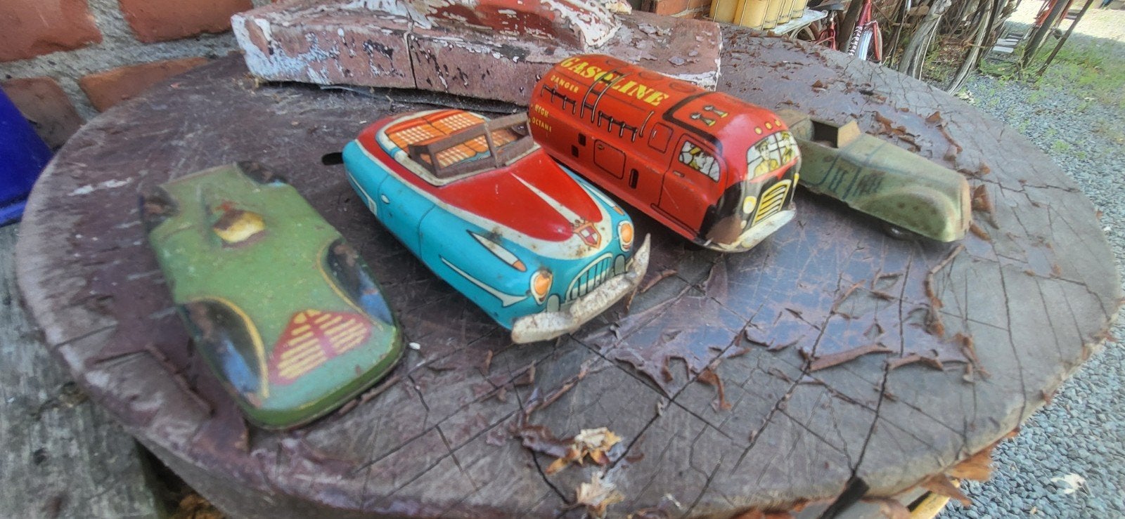 4 Oude Blikken Auto's - Vintage Speelgoed Collectie, Antiek en Kunst, Antiek | Speelgoed, Ophalen of Verzenden
