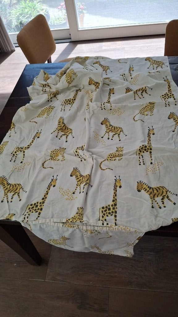 dekbedovertrek giraf en cheetah 100x135cm NOUS kids, Ophalen, Zo goed als nieuw, Jongetje of Meisje, Dekbedovertrek