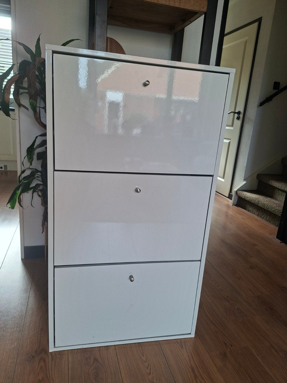 Witte schoenenkast met 3 lades, Huis en Inrichting, Kasten | Schoenenkasten, Ophalen, Gebruikt, Modern en functioneel