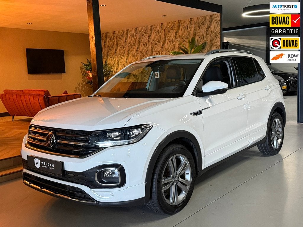 Volkswagen T-Cross 1.0 TSI R-Line|Virtual Cockpit|IQ.Drive|B, Auto's, T-Cross, Gebruikt, Leder en Stof, Wit