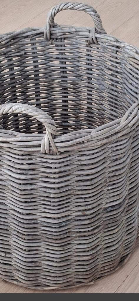 Grote rieten stijlvolle"Grey rotan" mand, Ophalen, Rechthoekig, Riet