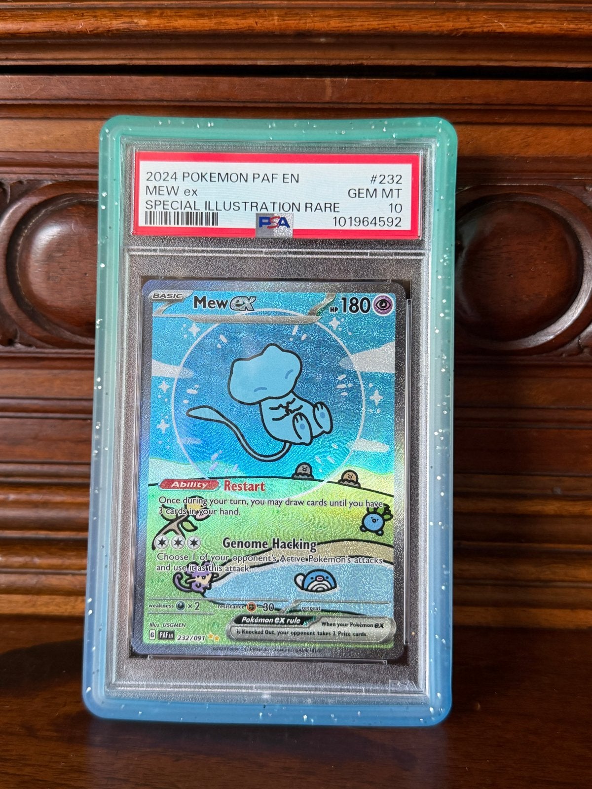 Mew ex 2024 Pokemon PAF EN #232 PSA 10 GEM MT, Ophalen, Nieuw, Losse kaart, Foil