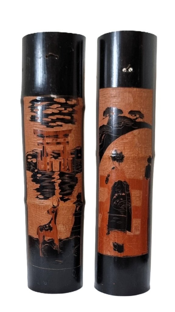 Bamboe kunst handsnijwerk., Natuurlijk materiaal, Overige typen, 35 cm, China