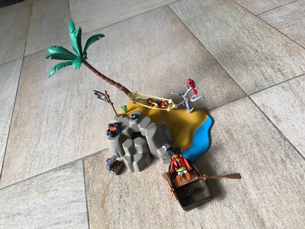 Playmobil piratenbende met pirateneiland, Gebruikt, Losse onderdelen, Overige typen, Ophalen of Verzenden