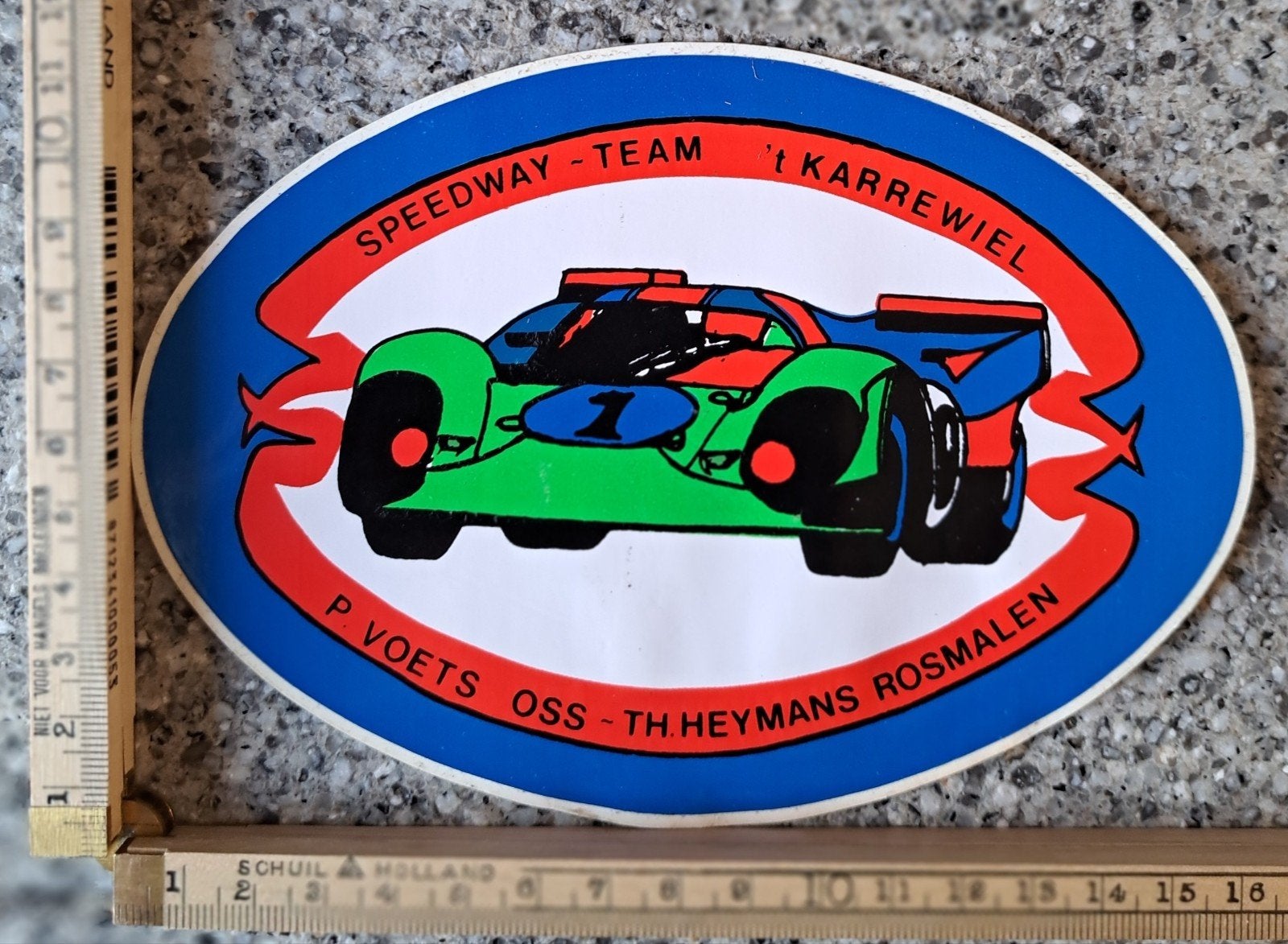 Vintage sticker Speedway team 't karrewiel Oss Rosmalen, Ophalen of Verzenden, Zo goed als nieuw, Auto of Motor