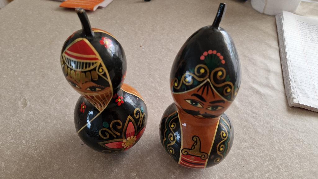 2 kalebas poppen muziek instrumenten, Ophalen of Verzenden